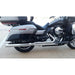 Black motorcycle with chrome details on a white background