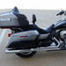Side view of a motorcycle parked on a concrete surface