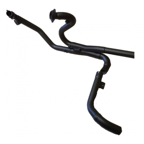 Black automotive exhaust pipe on a white background