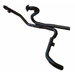 Black automotive exhaust pipe on a white background