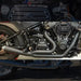 Close-up of a motorcycle engine with visible branding