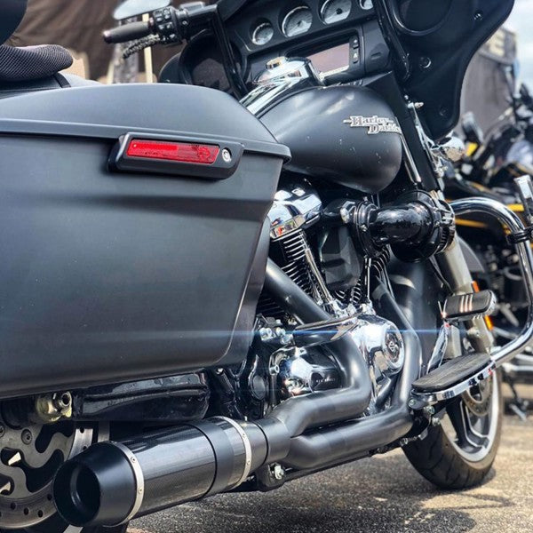 Close-up of a motorcycle with visible branding on the engine.