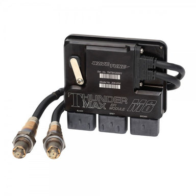 Black electronic module with 'Thunder Max' branding on a white background