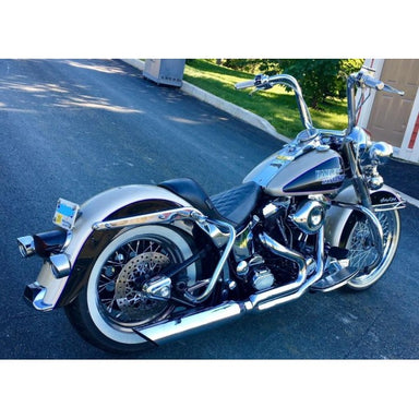 Harley Davidson motorcycle parked on a street