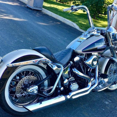 Harley Davidson motorcycle parked on a street