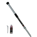 Telescopic baton with a bottle of liquid and a tool on a white background