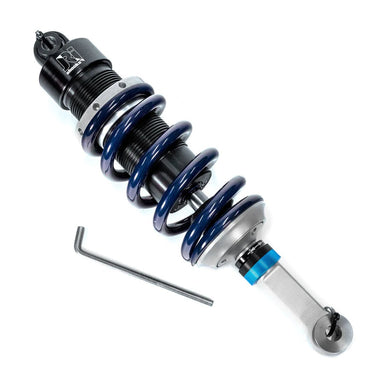 Shock absorber with blue springs on a white background