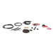 Collection of automotive wiring harnesses and connectors on a white background