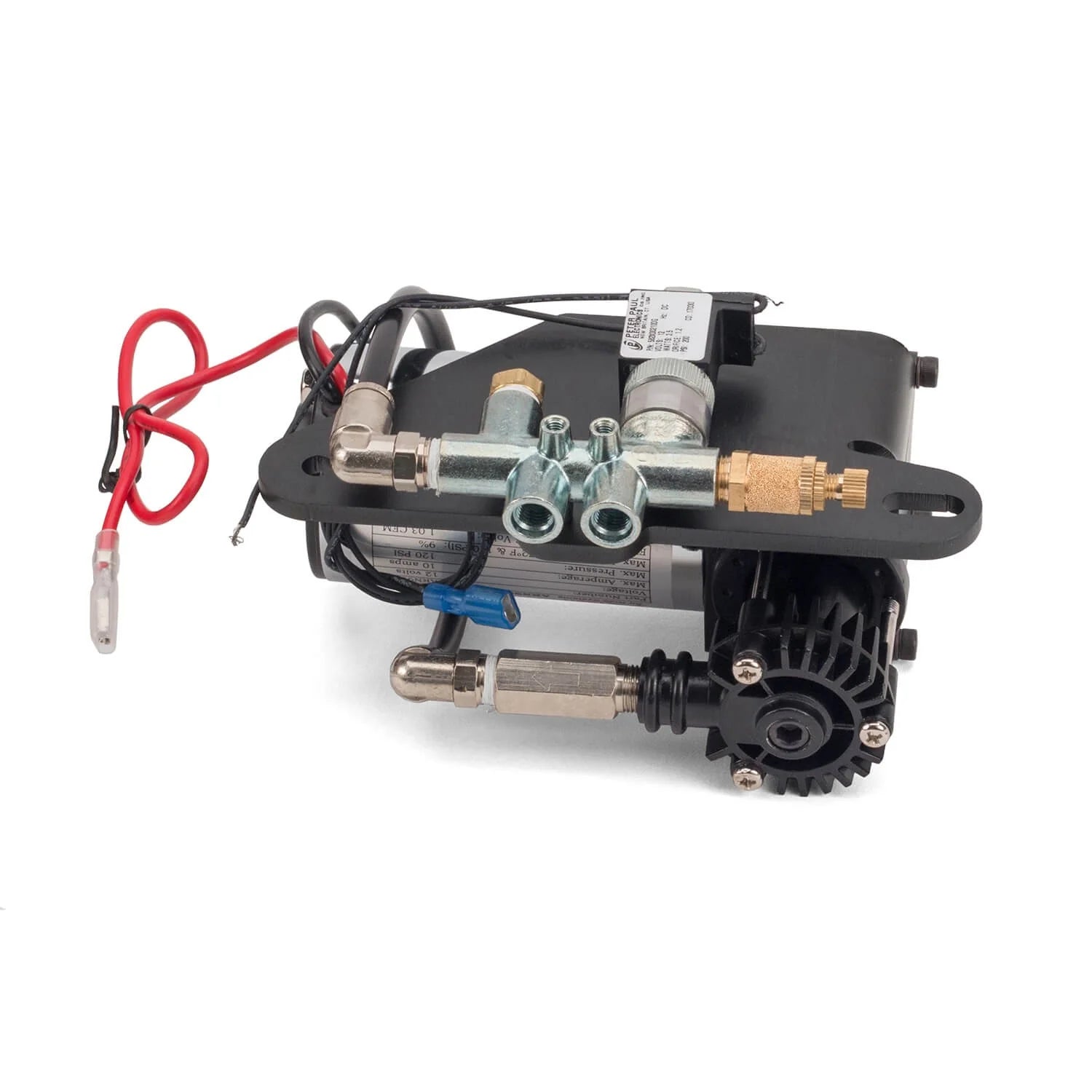 Mechanical component with wiring on a white background